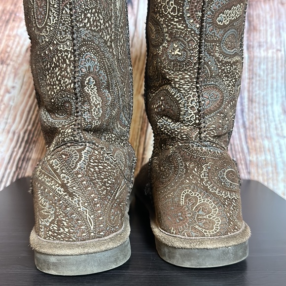 Zealand Alpine Paisley Print Tall Boots Womens Sz 7 - Picture 7 of 13
